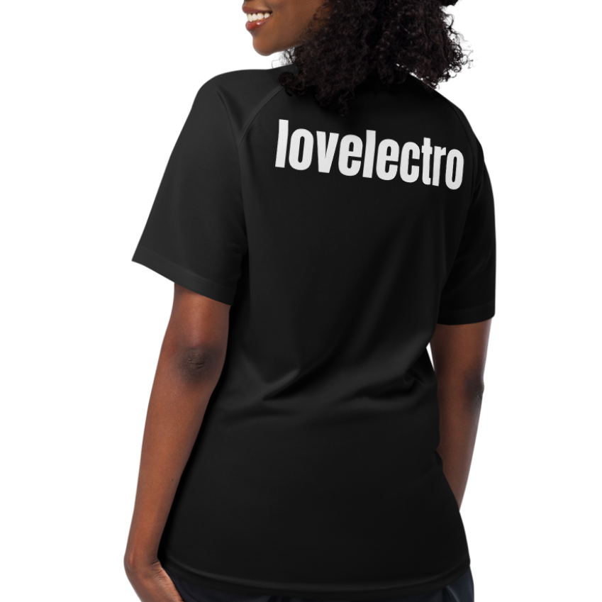 LOVELECTRO (back) Unisex Mesh Performance Jersey by LOVELECTRO - FREE SHIP